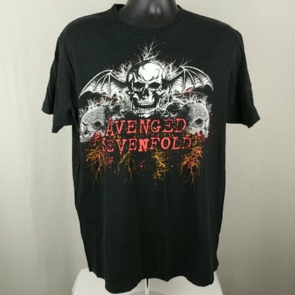 Tultex Other - Avenged Sevenfold Music Band Shirt Skull Bat